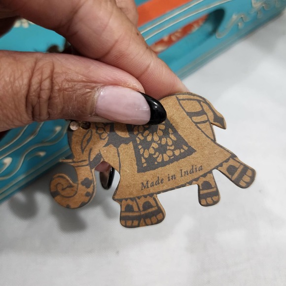 Meenakari Art Handmade Wooden Serving Tray Made in India Handle 16x12x1.75 Inch - Picture 5 of 14